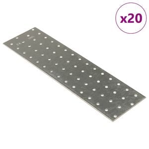 vidaXL Πλάκες Διάτρητες 20 Τεμ. 2 χιλ. 300 x 80 χιλ. από Γαλβ. Χάλυβα