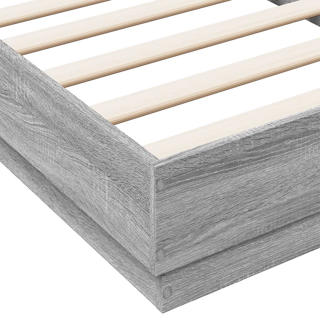 vidaXL Πλαίσιο Κρεβατιού Γκρι Sonoma 75x190 εκ. Επεξεργασμένο Ξύλο
