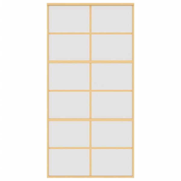 vidaXL Συρόμενη Πόρτα Χρυσή 102,5x205 εκ. Αμμοβολή ESG Γυαλί/Αλουμίνιο