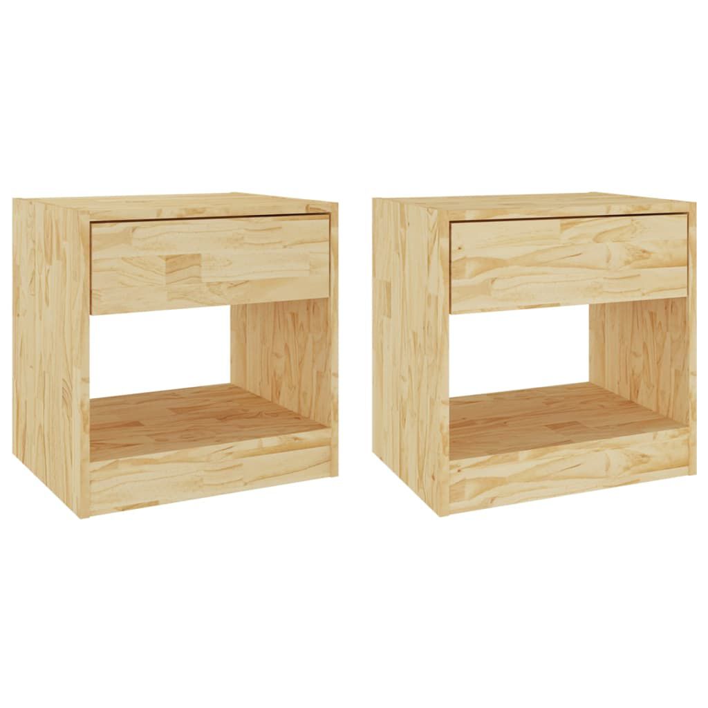 vidaXL Κομοδίνα 2 τεμ. 40 x 31 x 40 εκ. από Μασίφ Ξύλο Πεύκου