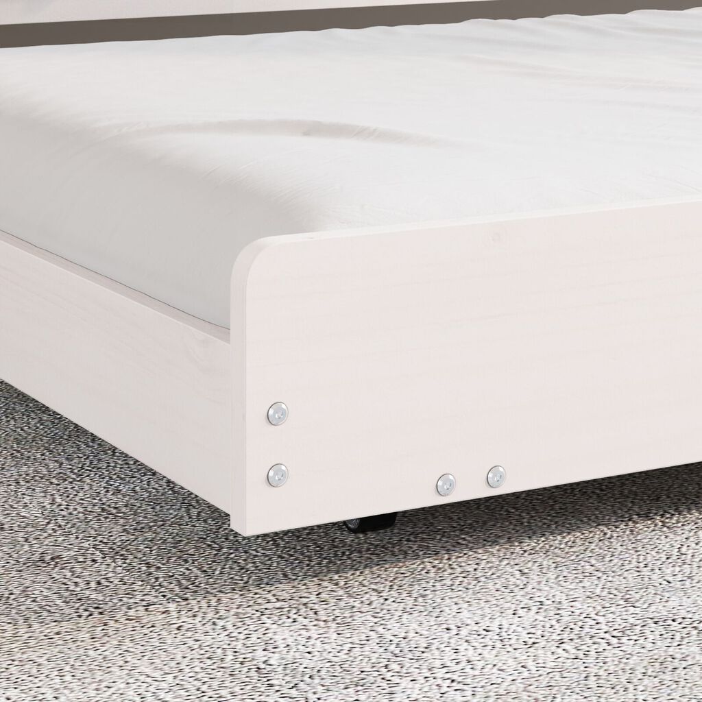 vidaXL Κρεβάτι Λευκό Ξύλο πεύκου 80 x 200 cm Ανθεκτικό Κρεβάτι
