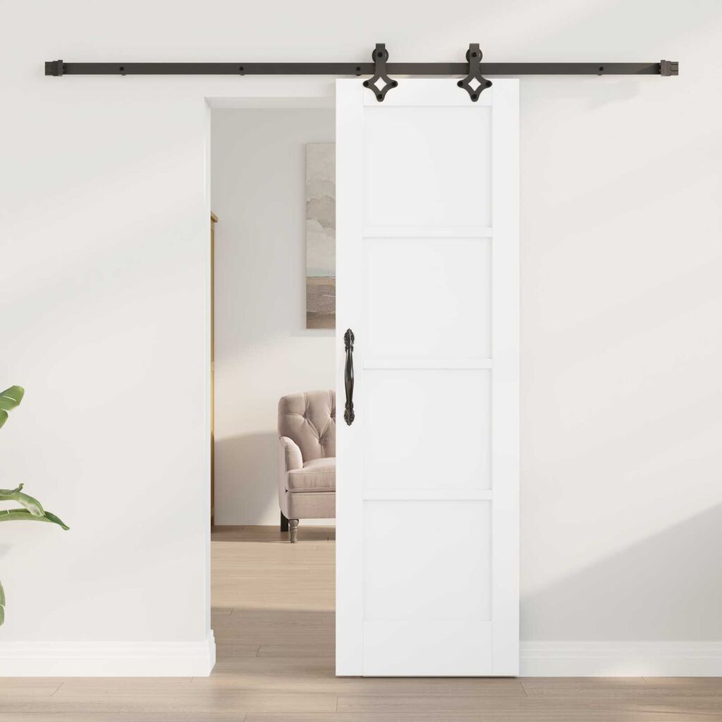 vidaXL Σετ Συρόμενης Πόρτας ORKDAL Λευκό και μαύρο 61 x 198.5 εκ.