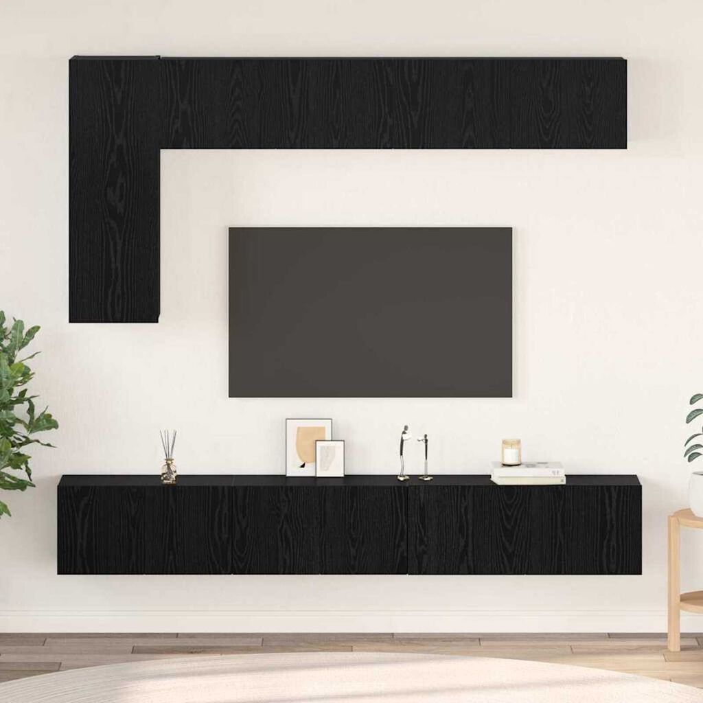 vidaXL Σετ επίπλου τηλεόρασης 6 pcs Μαύρη δρυς 30.5 x 30 x 90 cm