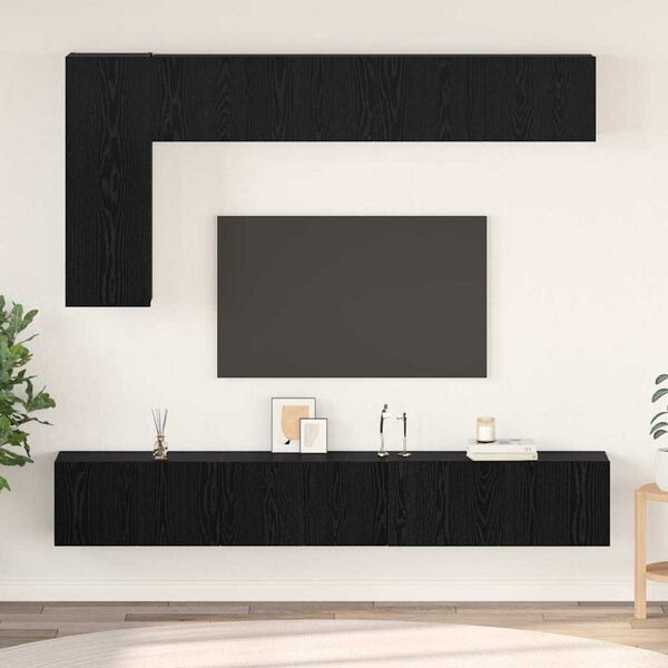 vidaXL Σετ επίπλου τηλεόρασης 6 pcs Μαύρη δρυς 30.5 x 30 x 90 cm