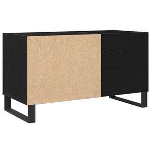 vidaXL Ντουλάπι δίσκων βινυλίου με ράφι Μαύρη δρυς 85 x 38 x 48 εκ