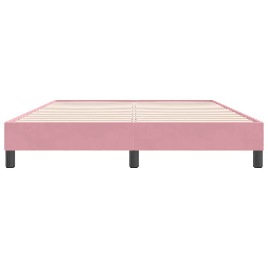 vidaXL Πλαίσιο κρεβατιού χωρίς στρώμα Ροζ 160x220 cm Βελούδινο