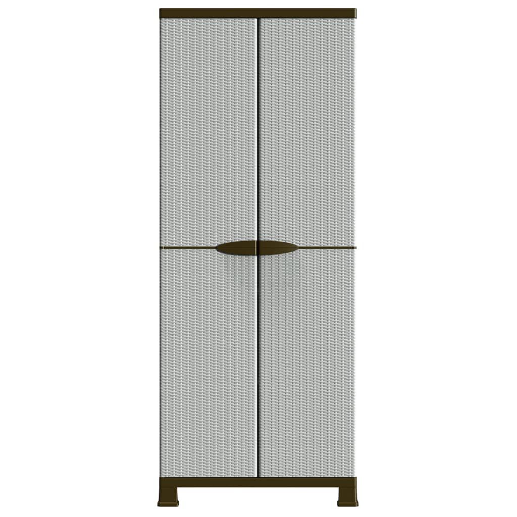 vidaXL Πλαστικό Ντουλάπι 68x39x171,5 εκ με Σχεδιασμό σε Στυλ Ρατάν