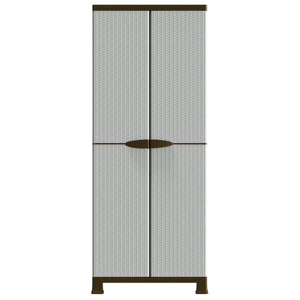 vidaXL Πλαστικό Ντουλάπι 68x39x171,5 εκ με Σχεδιασμό σε Στυλ Ρατάν