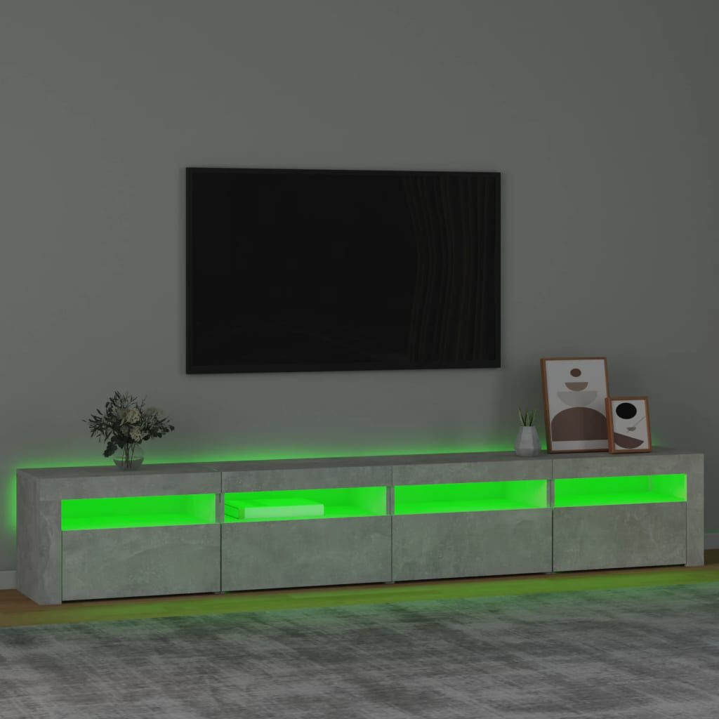 vidaXL Έπιπλο Τηλεόρασης με LED Γκρι Σκυροδέματος 240 x 35 x 40 εκ.