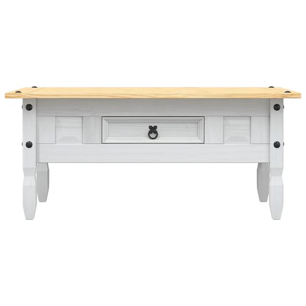 vidaXL Τραπέζι Σαλονιού Μεξικ. Στιλ Corona Λευκό 100x55x44 εκ. Πεύκο