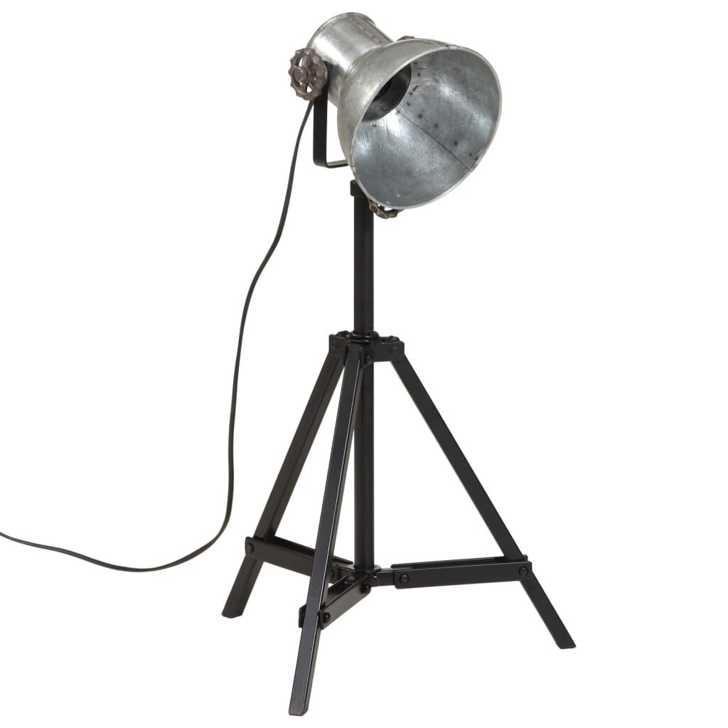vidaXL Φωτιστικό Δαπέδου 25 W Vintage Ασημί 15x15x55 εκ. Ε27