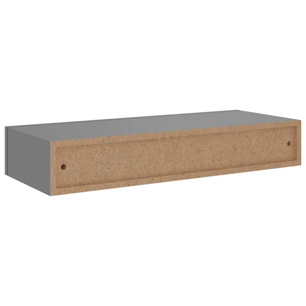vidaXL Ράφι Επιτοίχιο με Συρτάρι Γκρι 60 x 23,5 x 10 εκ. από MDF