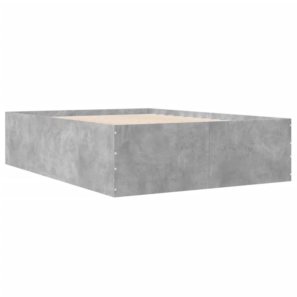 vidaXL Πλαίσιο Κρεβατιού Γκρι Σκυροδέματος 120x200 εκ. Επεξεργ. Ξύλο