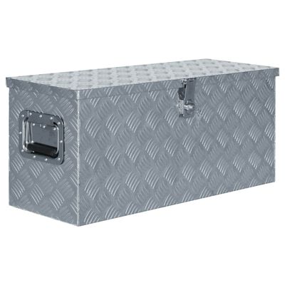 vidaXL Κουτί Αποθήκευσης Ασημί 80 x 30 x 35 εκ. Αλουμινίου