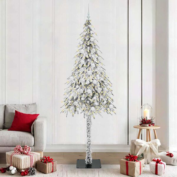 vidaXL Χριστουγεννιάτικο Δέντρο με 300 LED Λευκό 210 cm ΠΕ και Ατσάλι