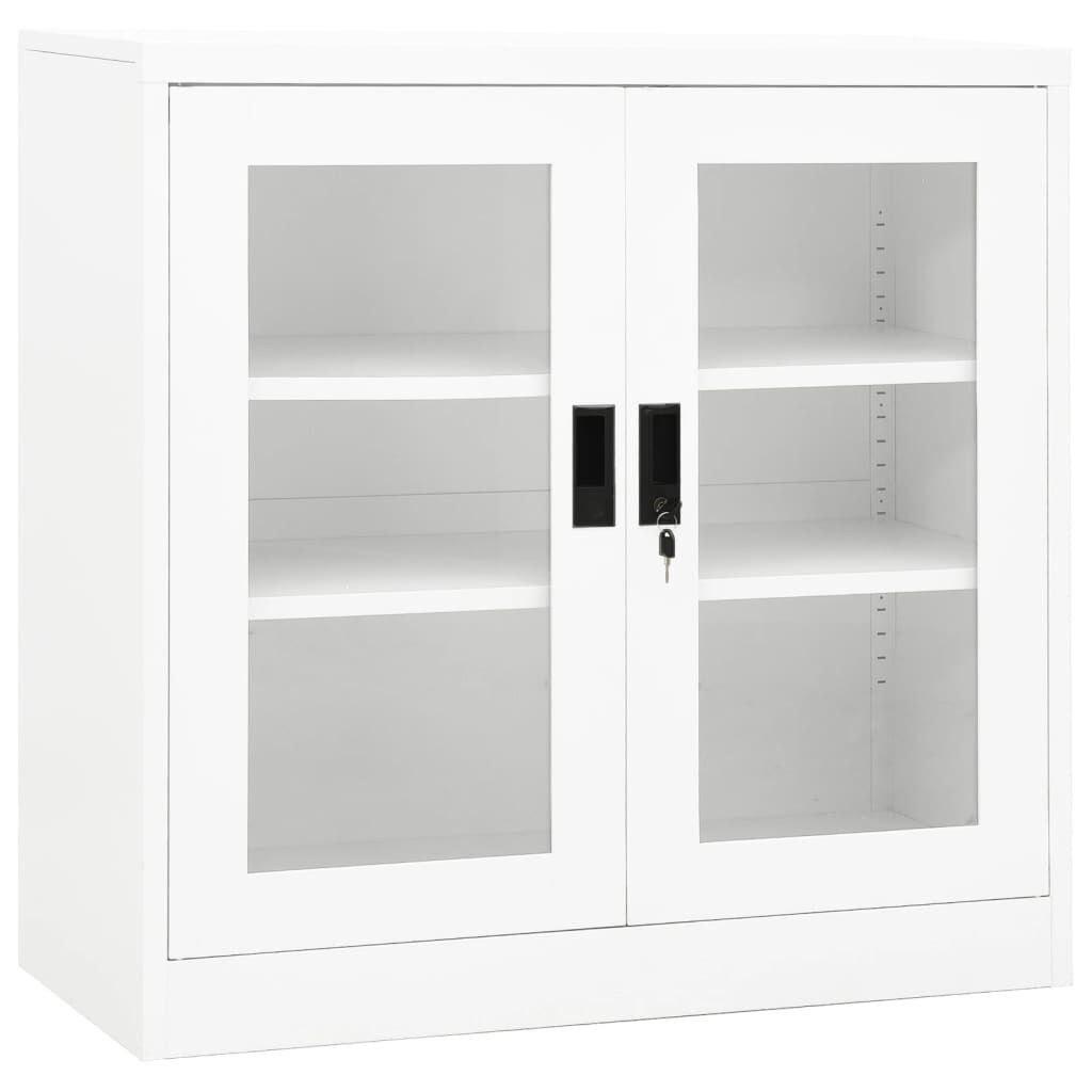 vidaXL Ντουλάπα Γραφείου 90 x 40 x 90 εκ. Λευκή Ατσάλινη