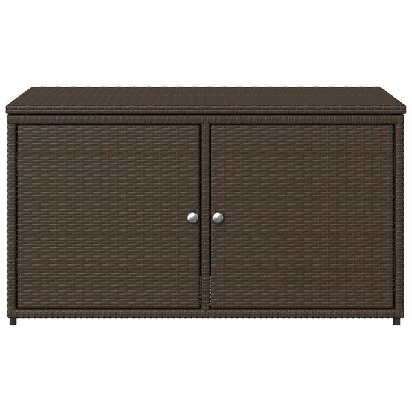 vidaXL Ντουλάπι Αποθήκευσης Κήπου Καφέ 110x55x60,5 εκ. Συνθετικό Ρατάν