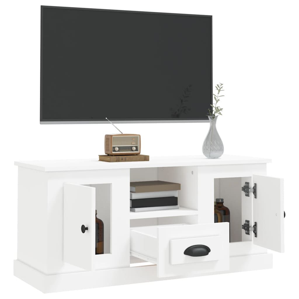 vidaXL Έπιπλο Τηλεόρασης Λευκό 100 x 35,5 x 45 εκ. Επεξεργασμένο Ξύλο