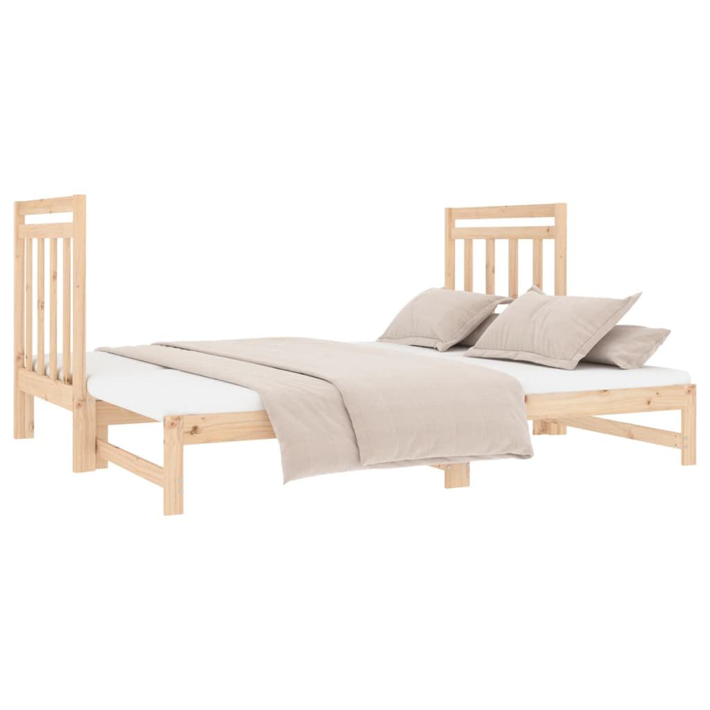 vidaXL Καναπές Κρεβάτι Συρόμενος 2x(90x190) εκ. Μασίφ Ξύλο Πεύκου