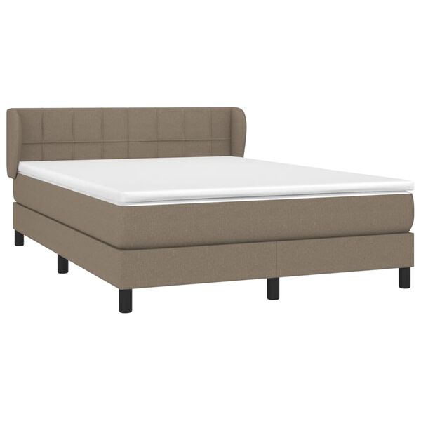 vidaXL &Kappa;&rho;&epsilon;&beta;ά&tau;&iota; Boxspring &mu;&epsilon; &Sigma;&tau;&rho;ώ&mu;&alpha; Taupe 140x190 &epsilon;&kappa;. &Upsilon;&phi;&alpha;&sigma;&mu;ά&tau;&iota;&nu;&omicron;