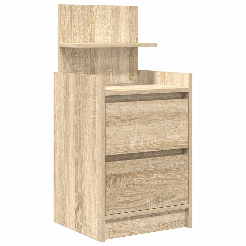 vidaXL Κομοδίνα με 2 συρτάρια 2 τεμάχια Sonoma Δρυς 38x34x80 εκ.