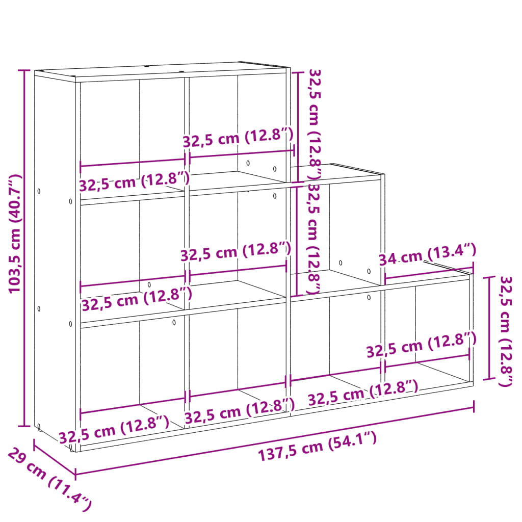 vidaXL Βιβλιοθήκη/Διαχωριστικό Χώρου 3 Επ. Δρυς 70x24x193εκ. Επ. Ξύλο