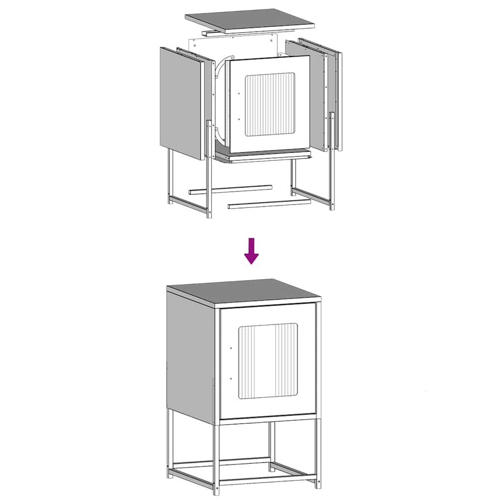 vidaXL Κομοδίνο ντουλάπι μουστάρδας κίτρινο 36x39x60,5 cm
