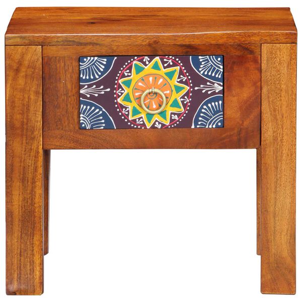 vidaXL Τραπεζάκι Πλευράς Καφέ 40 x 30 x 36 εκ. Μασίφ ξύλο ακακίας