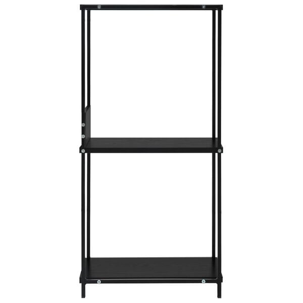 vidaXL Ραφιέρα Ίσια Μικρή Μαύρη 33,5x39,6x79,7 εκ. Επεξ. Ξύλο