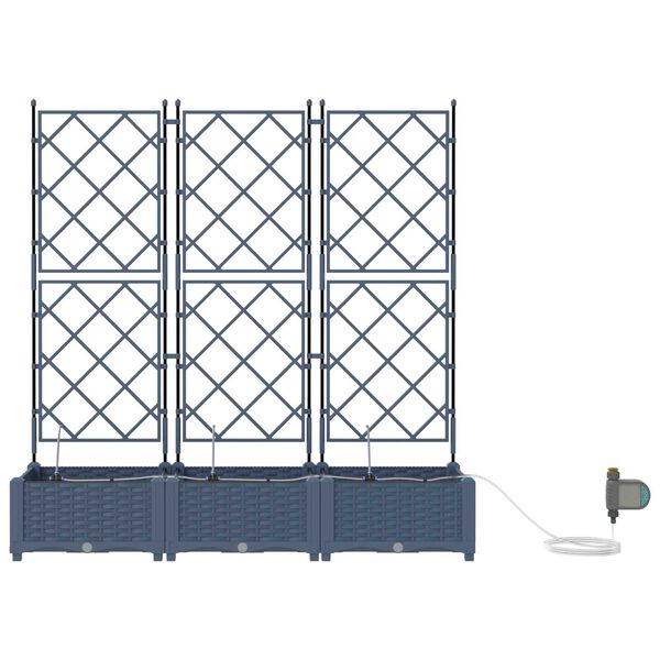 vidaXL Ζαρντινιέρες κήπου Γκρι 120 x 40 x 126 cm Ατσάλι