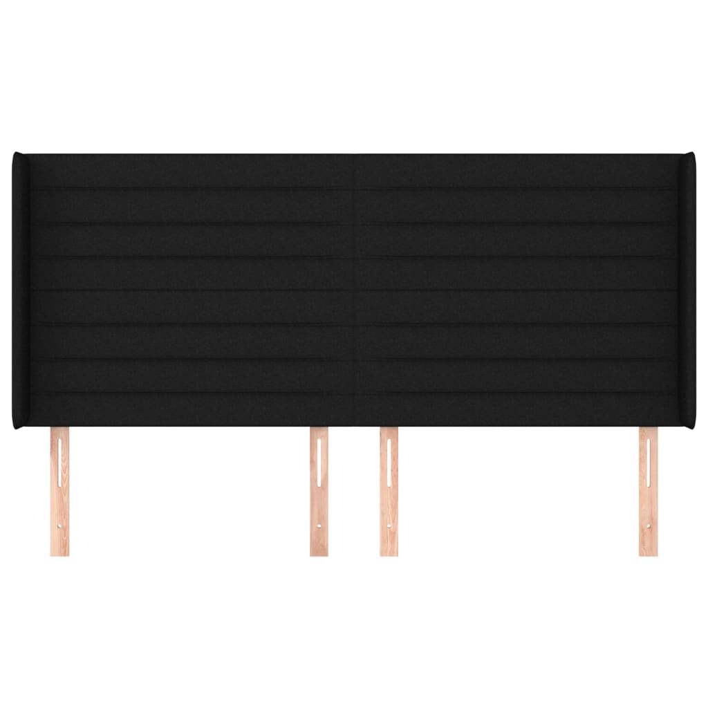 vidaXL Κεφαλάρι με Πτερύγια Μαύρο 183x16x118/128 εκ. Υφασμάτινο