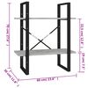 vidaXL Βιβλιοθήκη με 2 Ράφια Γκρι Σκυρ. 60 x 30 x 70 εκ. Επεξ. Ξύλο
