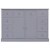 vidaXL Ντουλάπι με 10 Συρτάρια Γκρι 113 x 30 x 79 εκ. από Ξύλο