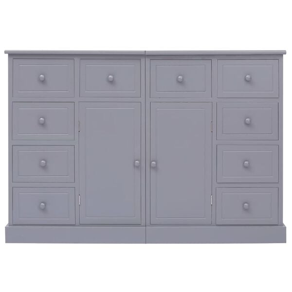 vidaXL Ντουλάπι με 10 Συρτάρια Γκρι 113 x 30 x 79 εκ. από Ξύλο