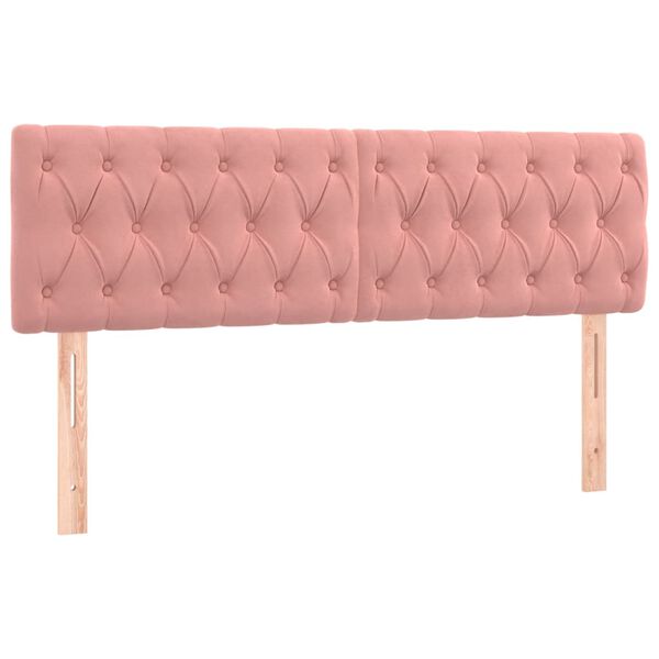vidaXL Κρεβάτι Boxspring με Στρώμα Ροζ 160x200 εκ. Βελούδινο