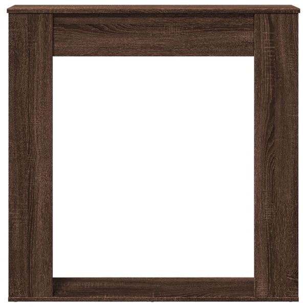 vidaXL Πλαίσιο Τζακιού Καφέ Δρυς 100x20x100 εκ. από Επεξ. Ξύλο