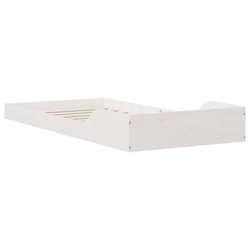 vidaXL Σκελετός Κρεβατιού Λευκό 75 x 190 cm Μασίφ ξύλο πεύκου