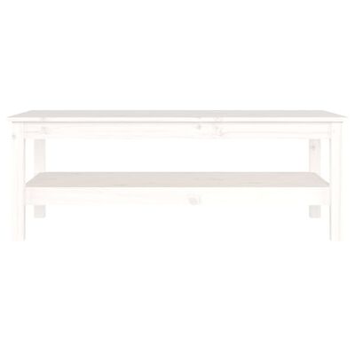 vidaXL Τραπεζάκι Σαλονιού Λευκό 110x50x40 εκ από Μασίφ Ξύλο Πεύκου