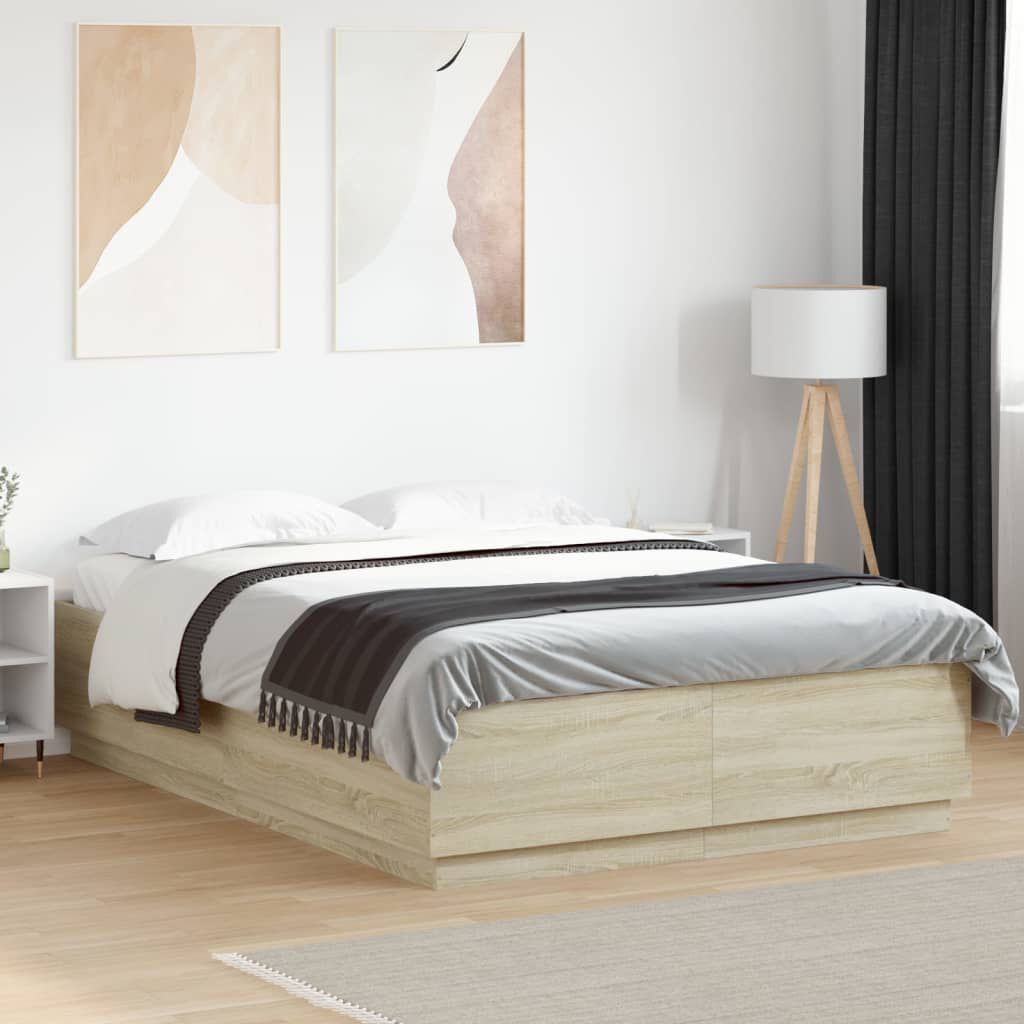vidaXL Πλαίσιο Κρεβατιού Sonoma Δρυς 120x200 εκ. Επεξεργασμένο Ξύλο