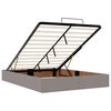 vidaXL Οθωμανικό κρεβάτι με στρώμα & LEDs Taupe 140x200 cm Ύφασμα