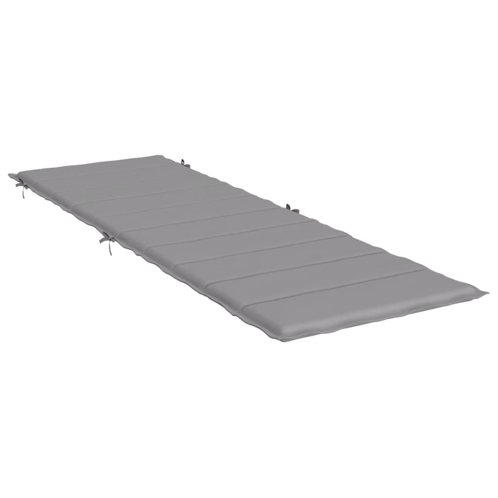 vidaXL Μαξιλάρι Ξαπλώστρας Γκρι 186x58x4 εκ. από Ύφασμα Oxford