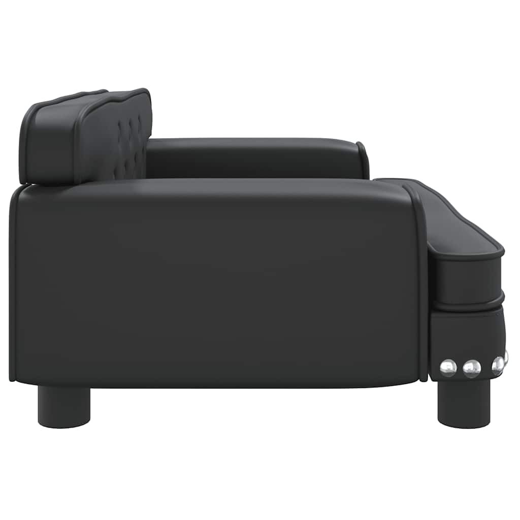 vidaXL Καναπές Παιδικός Μαύρος 70 x 45 x 30 εκ. από Συνθετικό Δέρμα