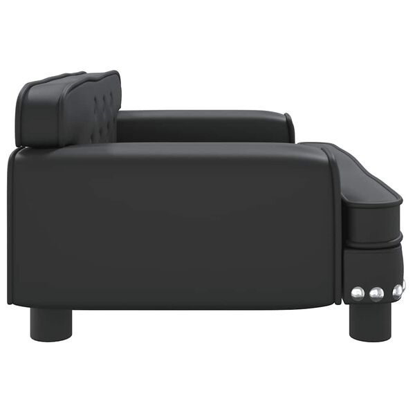 vidaXL Καναπές Παιδικός Μαύρος 70 x 45 x 30 εκ. από Συνθετικό Δέρμα