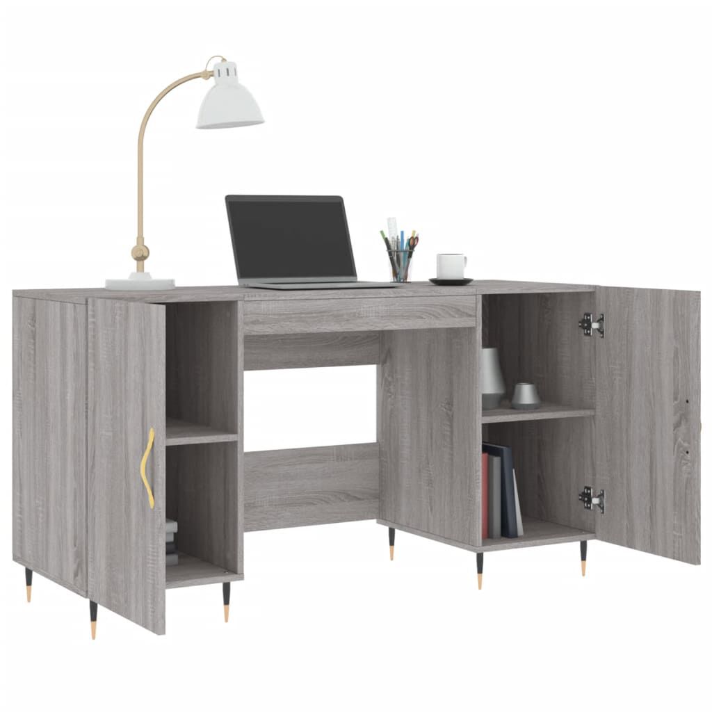 vidaXL Γραφείο Γκρι Sonoma 140 x 50 x 75 εκ. από Επεξεργασμένο Ξύλο