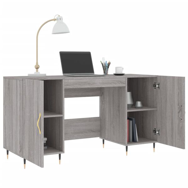 vidaXL Γραφείο Γκρι Sonoma 140 x 50 x 75 εκ. από Επεξεργασμένο Ξύλο