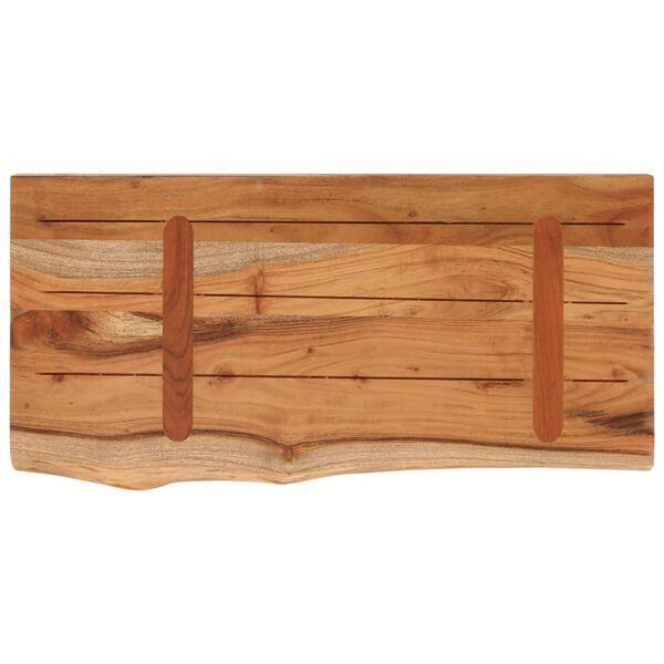 vidaXL Ράφι Επιτοίχιο Ορθ. Live Edge 60x30x2,5 εκ. Μασίφ Ξύλο Ακακίας