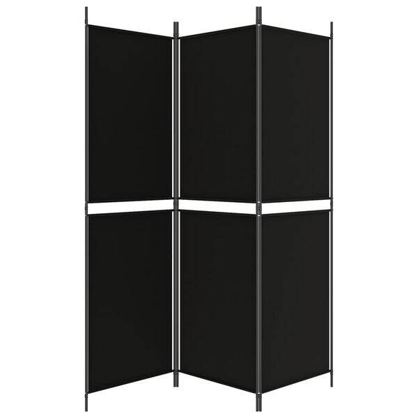 vidaXL Διαχωριστικό Δωματίου με 3 Πάνελ Μαύρο 150 x 180 εκ. Υφασμάτινο