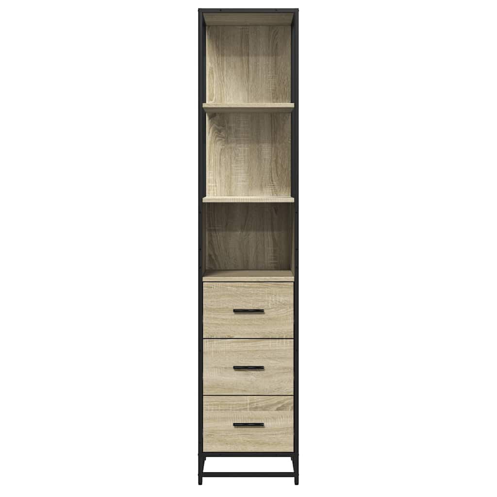 vidaXL Ντουλάπι μπάνιου Sonoma Oak 35x37,5x166 cm Κατασκευασμένο ξύλο