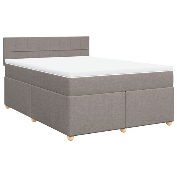 vidaXL &Kappa;&rho;&epsilon;&beta;ά&tau;&iota; Boxspring &mu;&epsilon; &Sigma;&tau;&rho;ώ&mu;&alpha; Taupe 140x200 &epsilon;&kappa;. &Upsilon;&phi;&alpha;&sigma;&mu;ά&tau;&iota;&nu;&omicron;