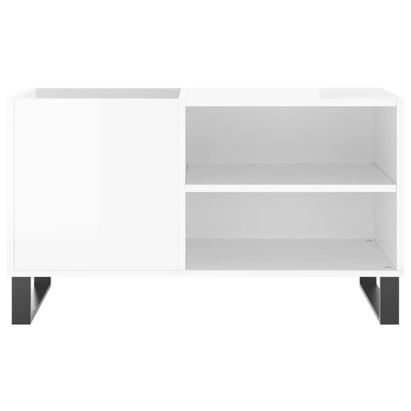 vidaXL Δισκοθήκη Γυαλ. Λευκή 85 x 38 x 48 εκ. από Επεξεργασμένο Ξύλο